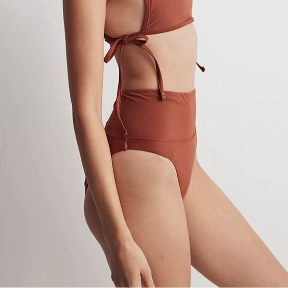 NWT- MADEWELL- sage green colored high rise bikini bottoms- Size XXL - Picture 8 of 9